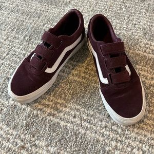 Maroon velcro vans